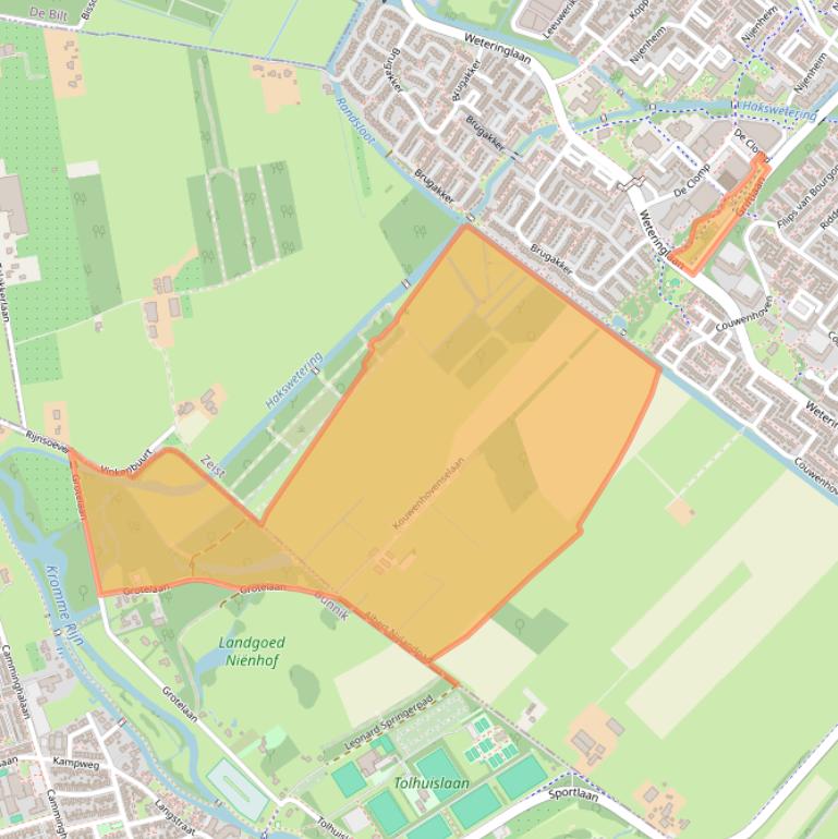 Kaart van postcodegebied 3704JD.