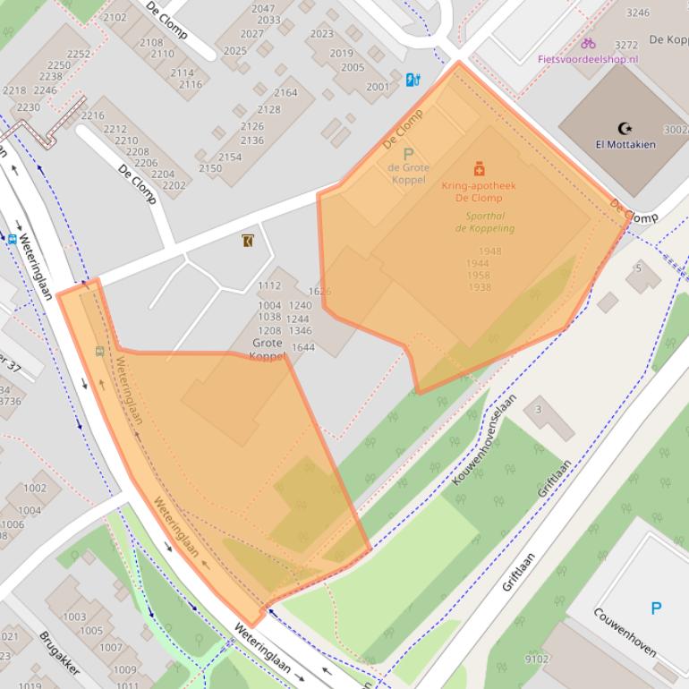 Kaart van postcodegebied 3704KS.