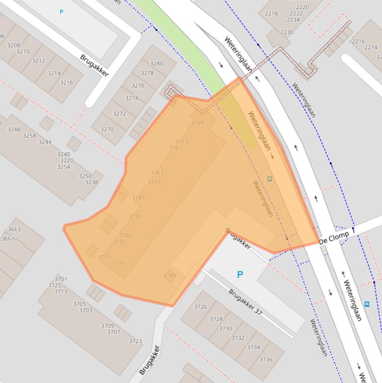 Kaart van postcodegebied 3704LT.