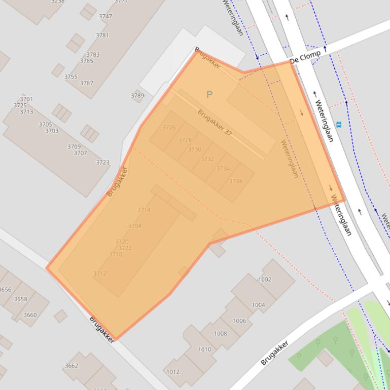 Kaart van postcodegebied 3704LV.