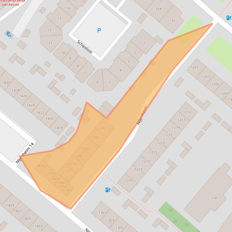 Kaart van postcodegebied 3704VB.