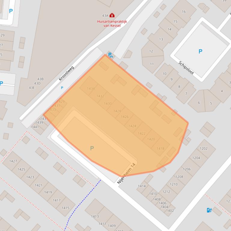 Kaart van postcodegebied 3704VG.