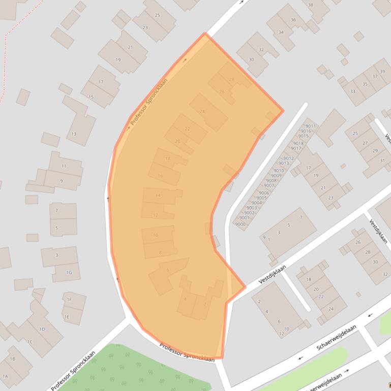 Kaart van postcodegebied 3705AC.