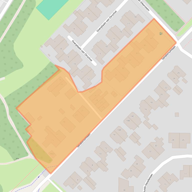 Kaart van postcodegebied 3705AM.