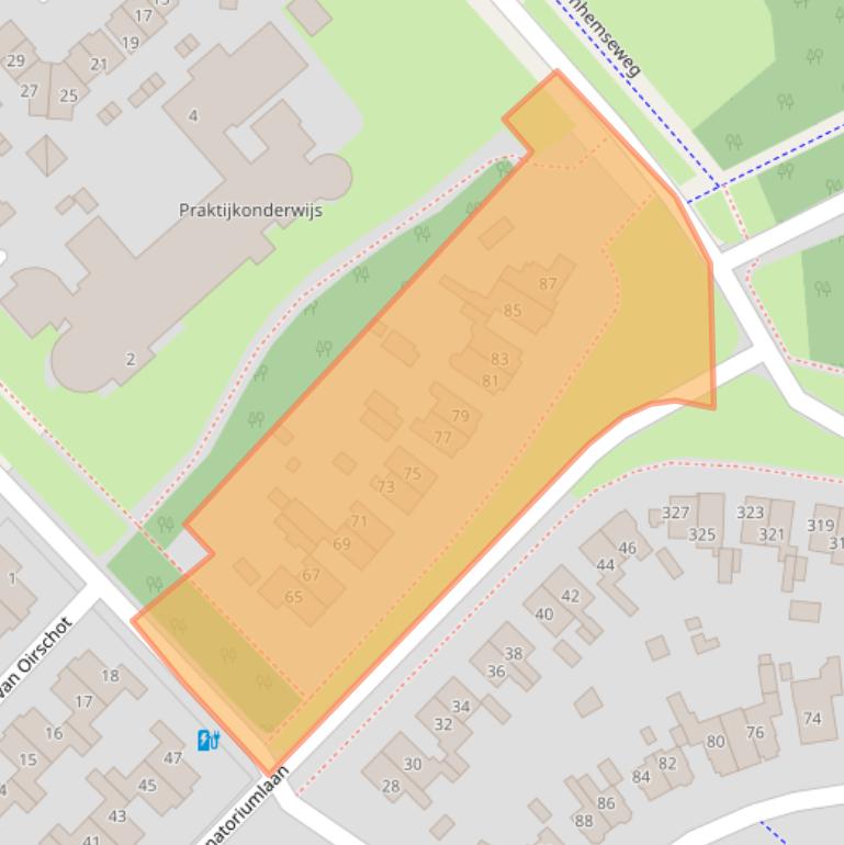 Kaart van postcodegebied 3705AN.