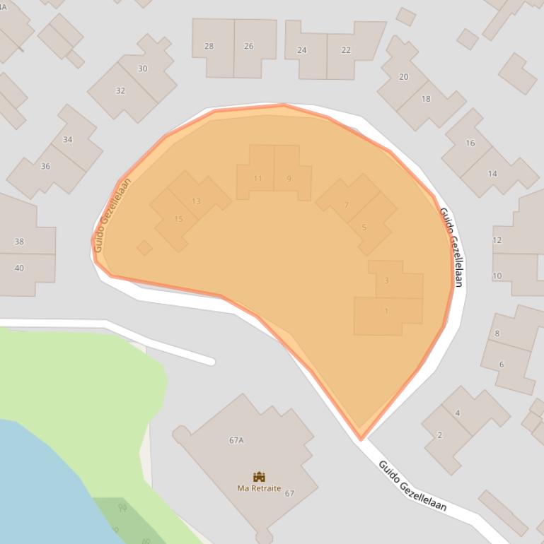 Kaart van postcodegebied 3705AS.