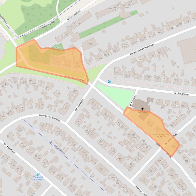Kaart van postcodegebied 3705BJ.