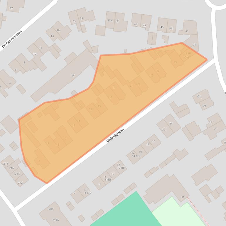 Kaart van postcodegebied 3705BL.