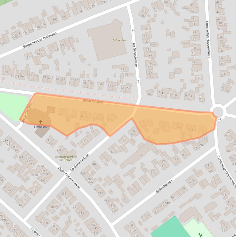 Kaart van postcodegebied 3705BP.