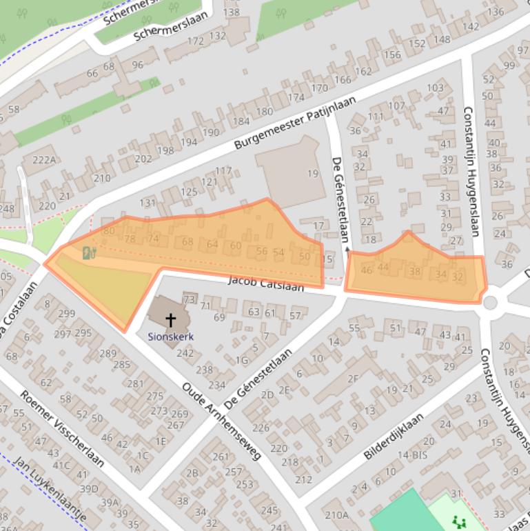 Kaart van postcodegebied 3705BS.