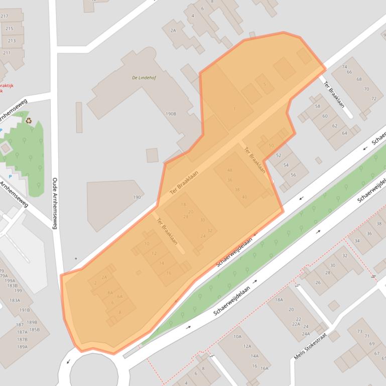 Kaart van postcodegebied 3705BW.