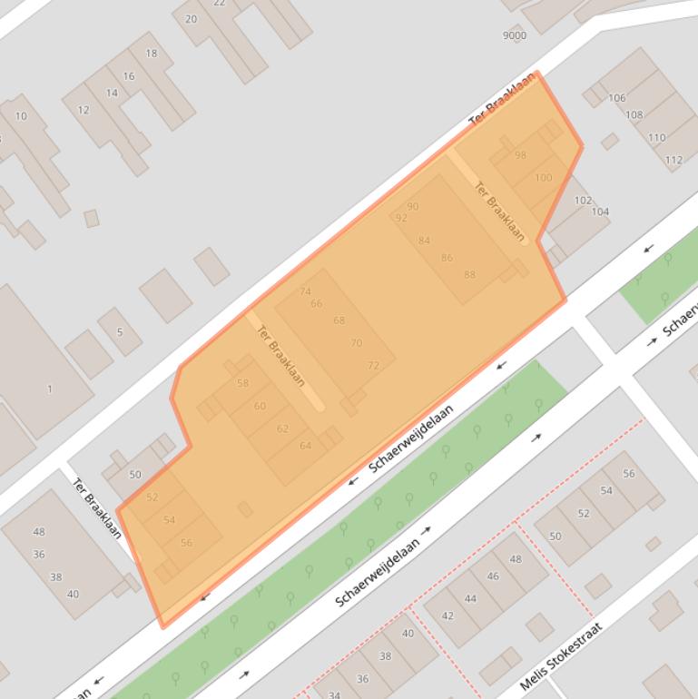 Kaart van postcodegebied 3705BX.