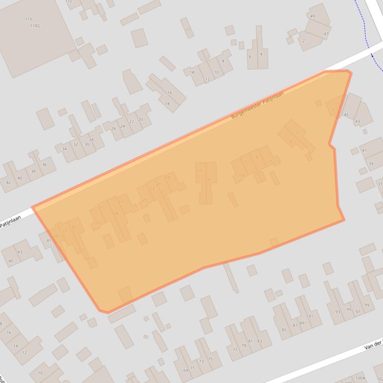 Kaart van postcodegebied 3705CA.