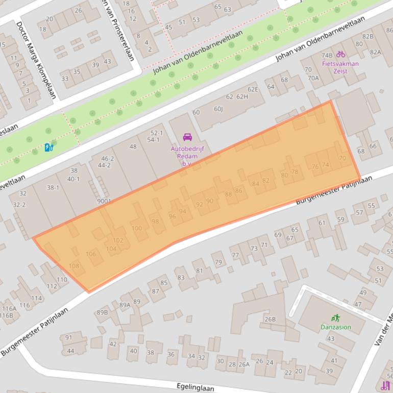 Kaart van postcodegebied 3705CH.