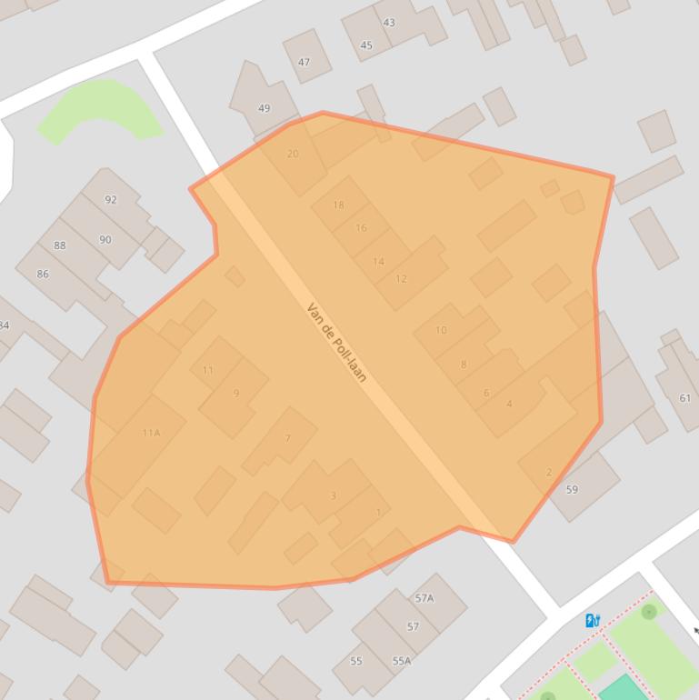 Kaart van postcodegebied 3705CV.