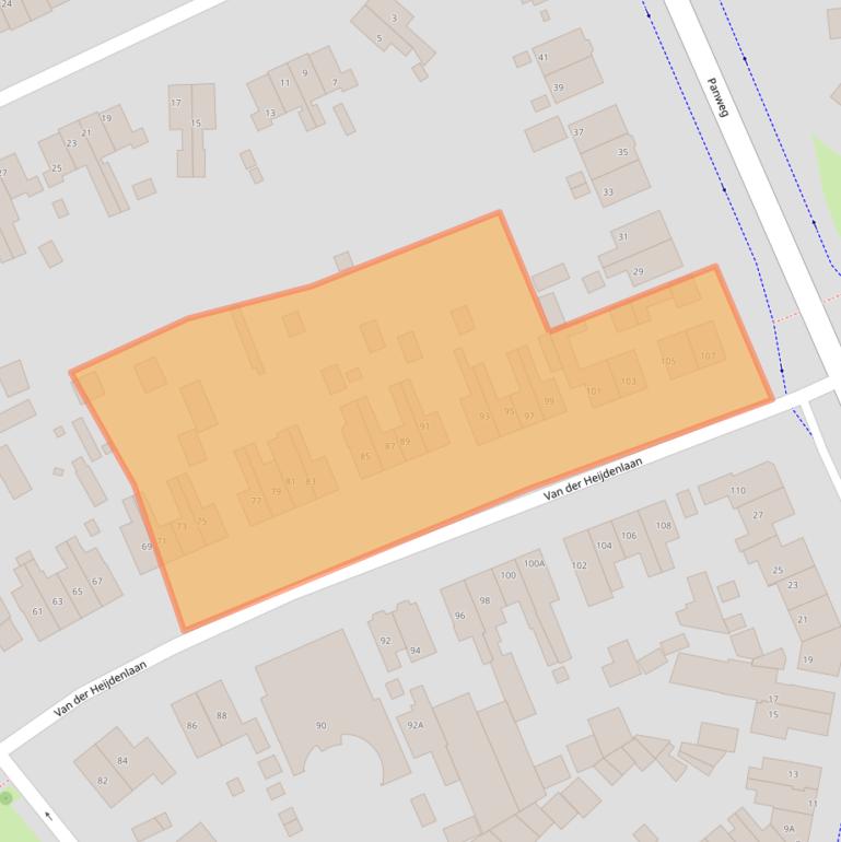 Kaart van postcodegebied 3705EE.