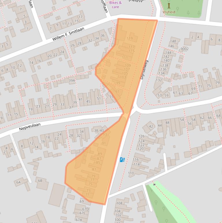 Kaart van postcodegebied 3705EL.
