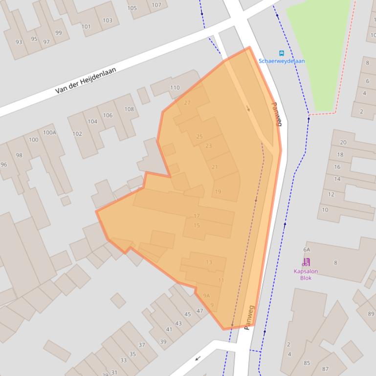 Kaart van postcodegebied 3705GA.