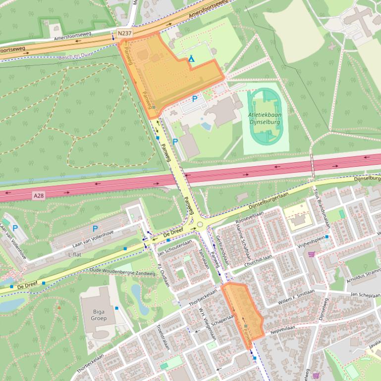 Kaart van postcodegebied 3705GG.