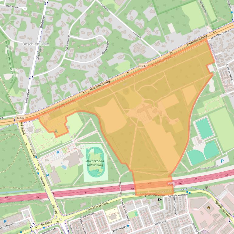 Kaart van postcodegebied 3705GJ.