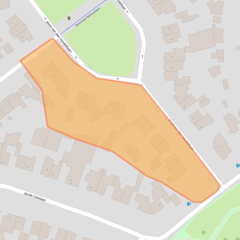 Kaart van postcodegebied 3705JA.