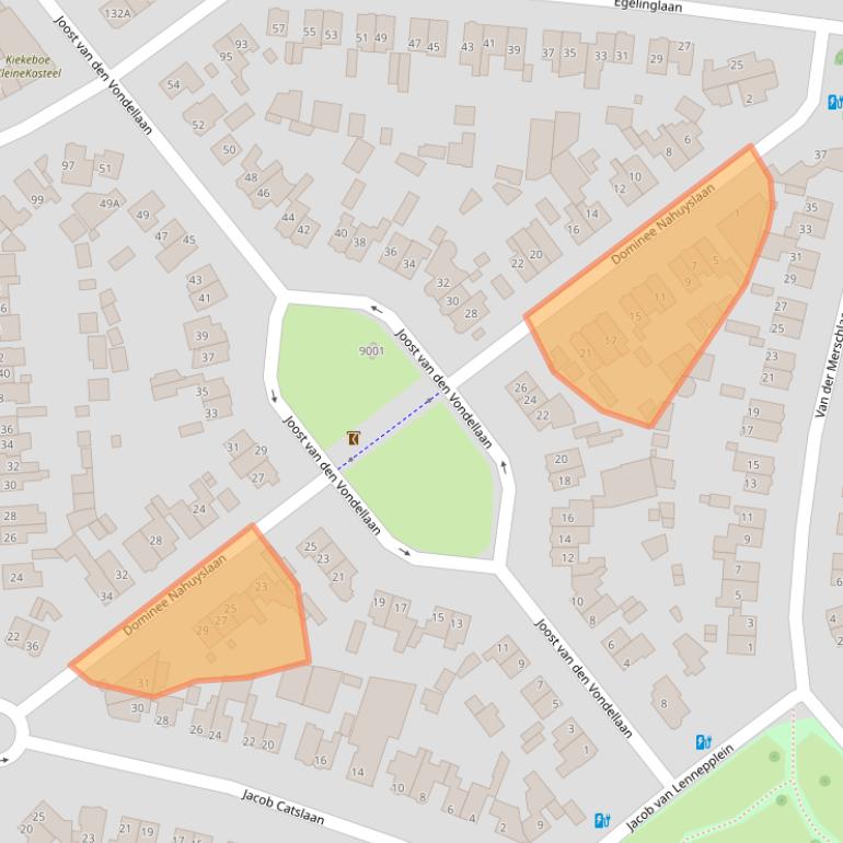 Kaart van postcodegebied 3705JG.