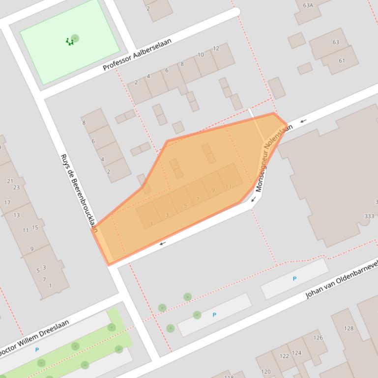 Kaart van postcodegebied 3705KE.