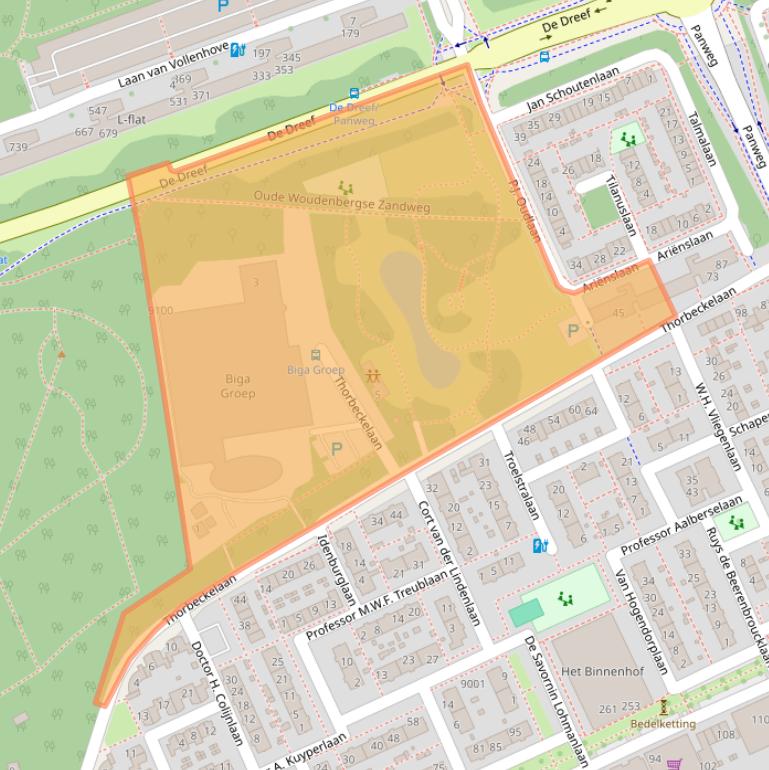 Kaart van postcodegebied 3705KJ.