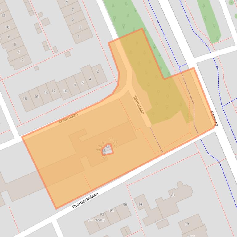 Kaart van postcodegebied 3705KL.