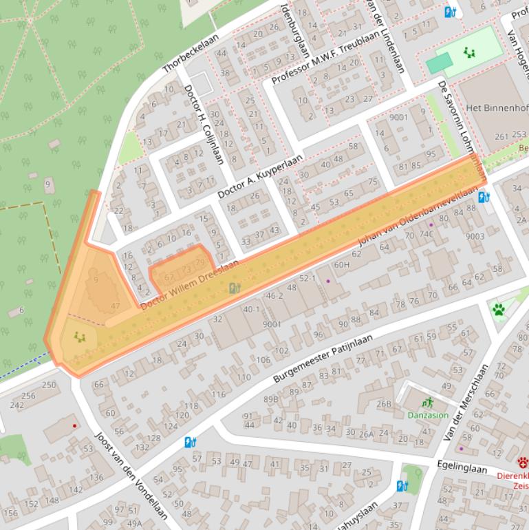 Kaart van postcodegebied 3705KT.