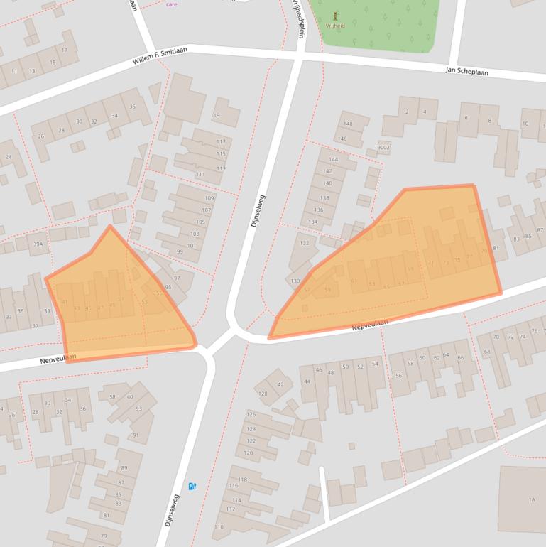 Kaart van postcodegebied 3705LB.