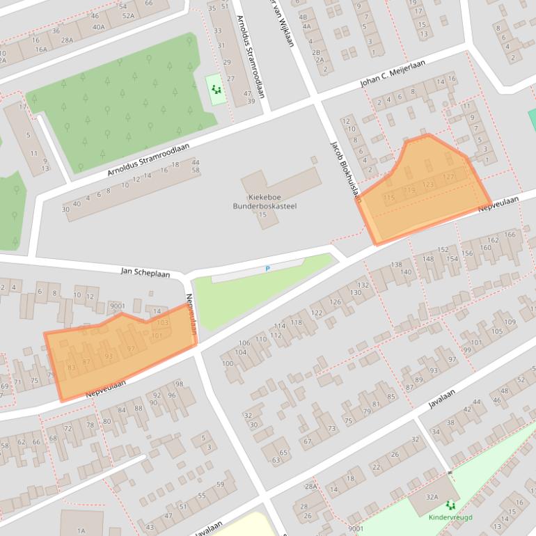 Kaart van postcodegebied 3705LC.