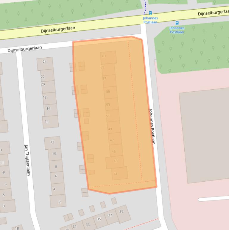 Kaart van postcodegebied 3705LM.