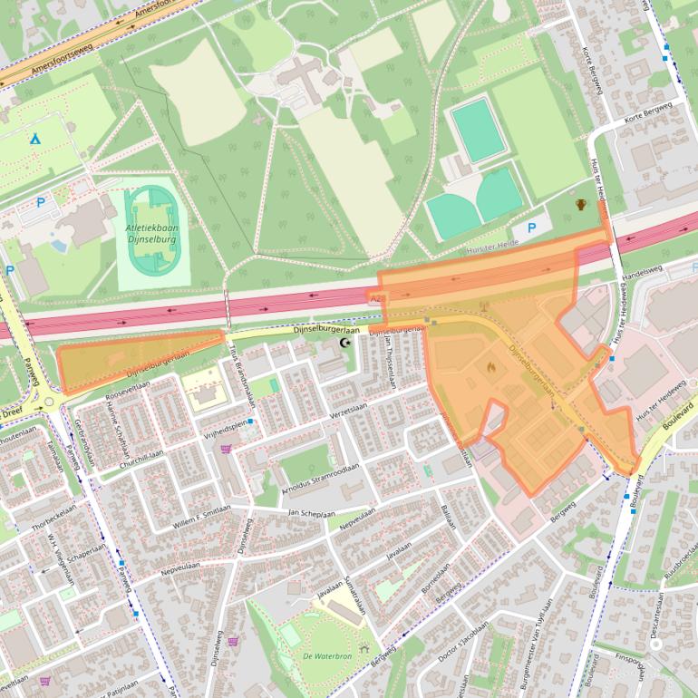 Kaart van postcodegebied 3705LP.