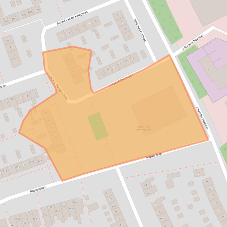 Kaart van postcodegebied 3705LV.