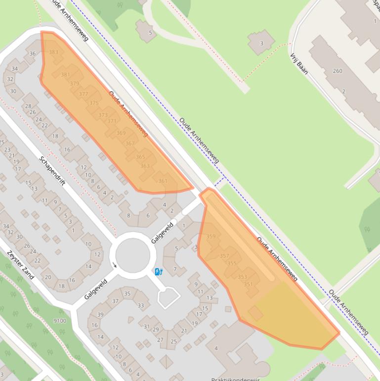 Kaart van postcodegebied 3705MJ.