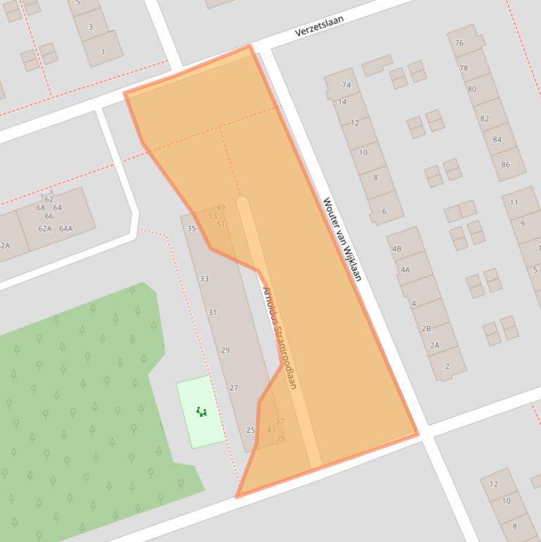 Kaart van postcodegebied 3705NC.