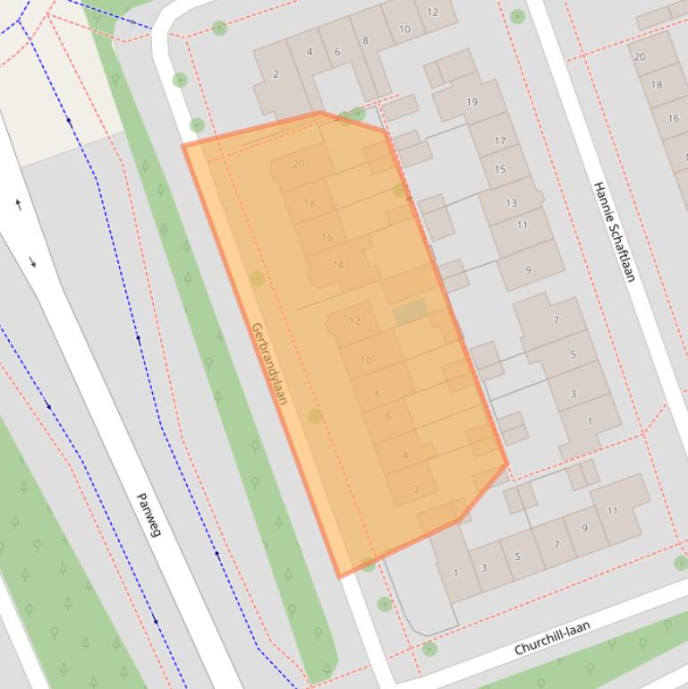 Kaart van postcodegebied 3705PB.