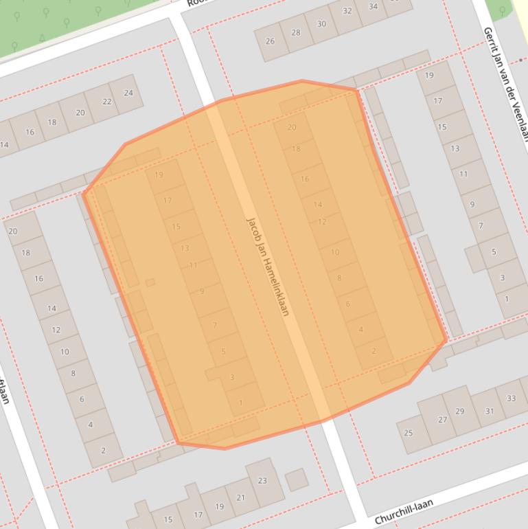 Kaart van postcodegebied 3705PD.