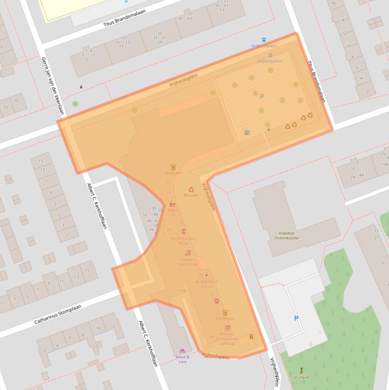 Kaart van postcodegebied 3705PS.