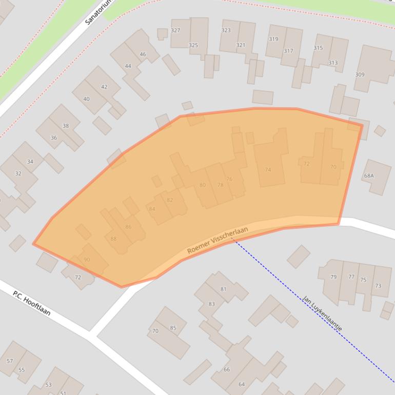 Kaart van postcodegebied 3705SJ.