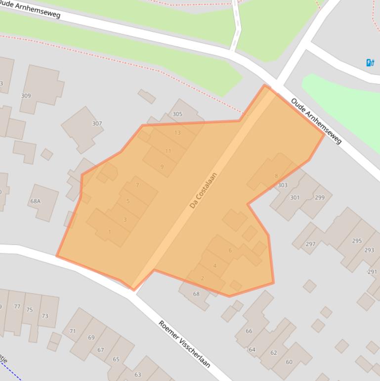 Kaart van postcodegebied 3705SK.