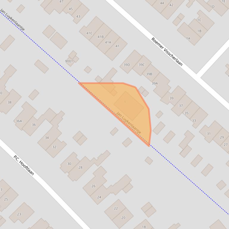 Kaart van postcodegebied 3705SL.