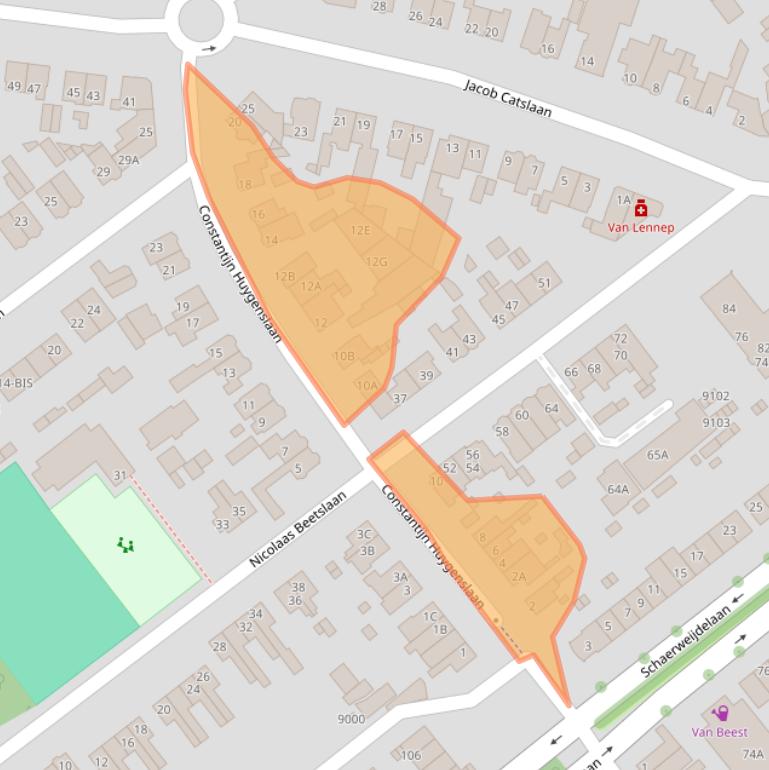 Kaart van postcodegebied 3705SR.