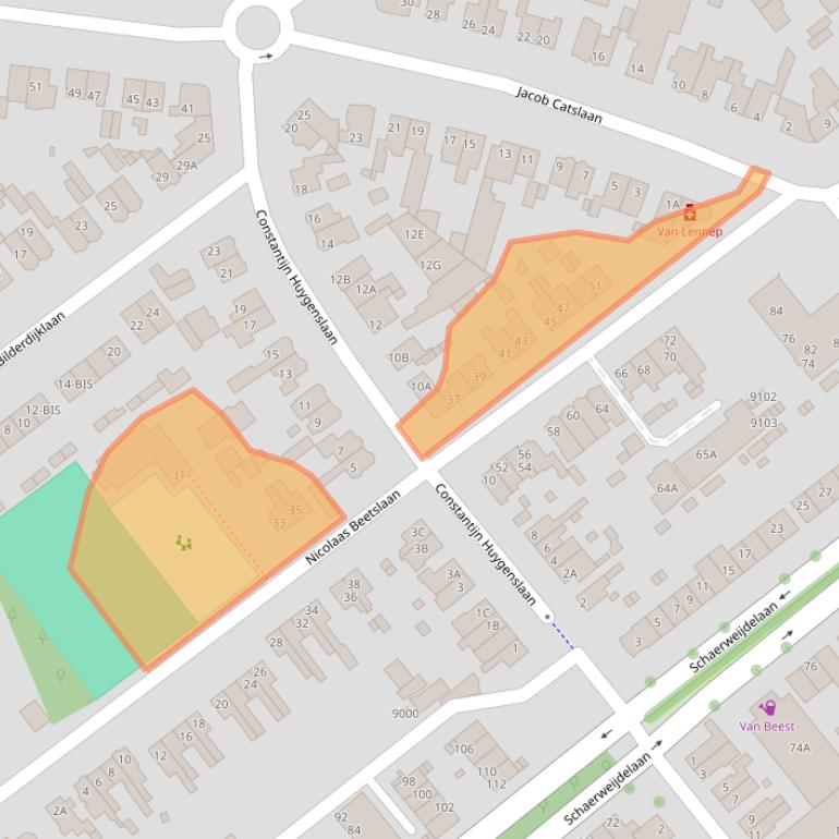 Kaart van postcodegebied 3705SV.