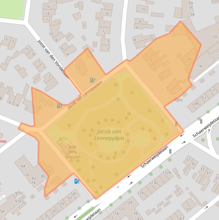 Kaart van postcodegebied 3705SZ.