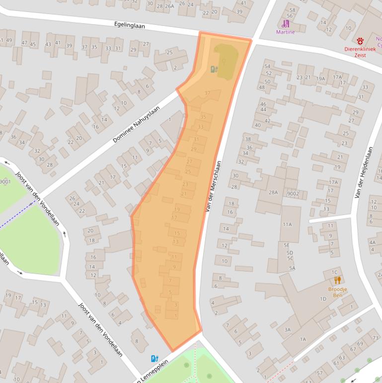 Kaart van postcodegebied 3705TE.