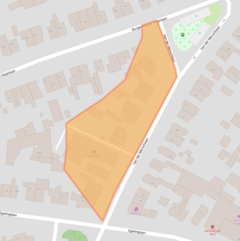 Kaart van postcodegebied 3705TG.