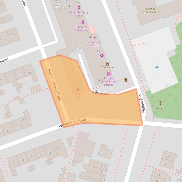 Kaart van postcodegebied 3705TP.