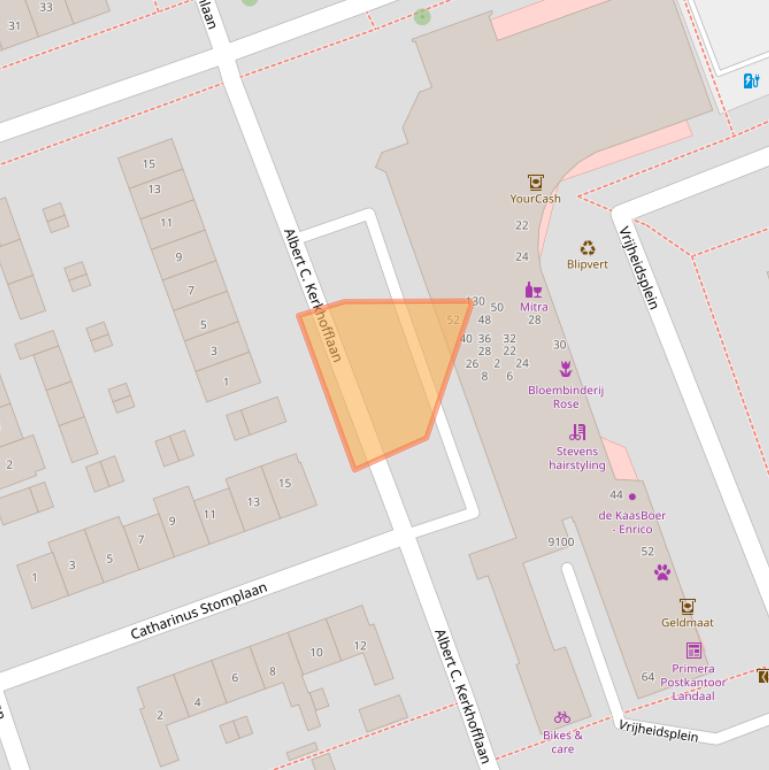 Kaart van postcodegebied 3705TS.